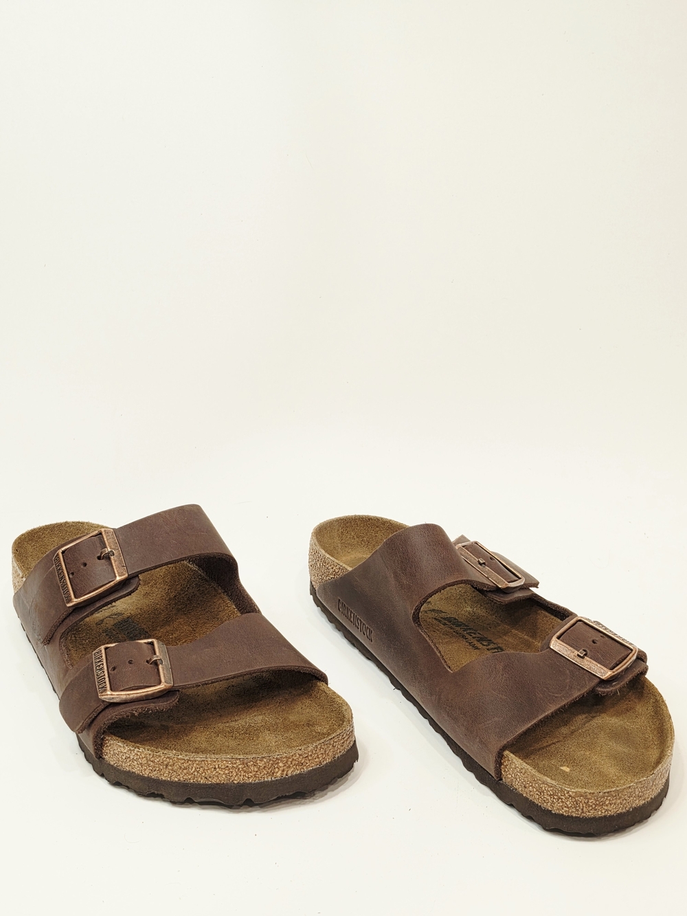 Birkenstock Arizona Brown Double-Buckle Slide Sandals Size EU 41 US 10-10.5